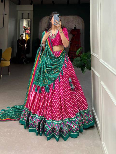 light leriya vichitra Silk Pink Lehenga choli manufacturers in Mumbai